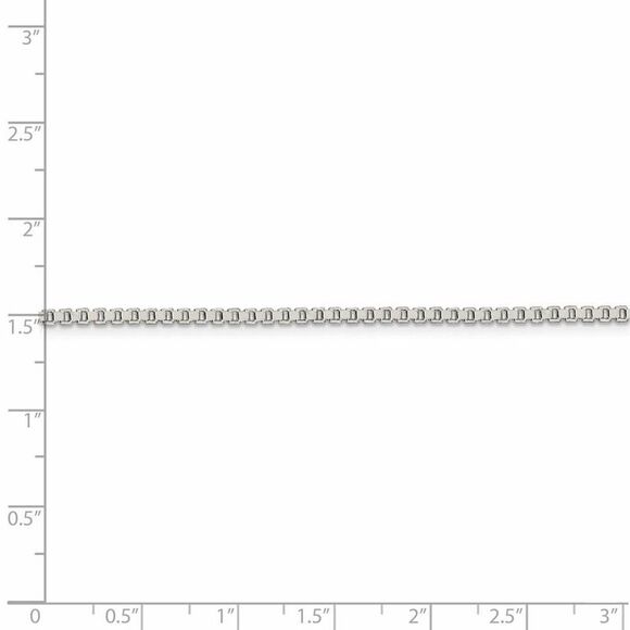 2mm Sterling Silver, Solid Box Chain Necklace, 36 Inch